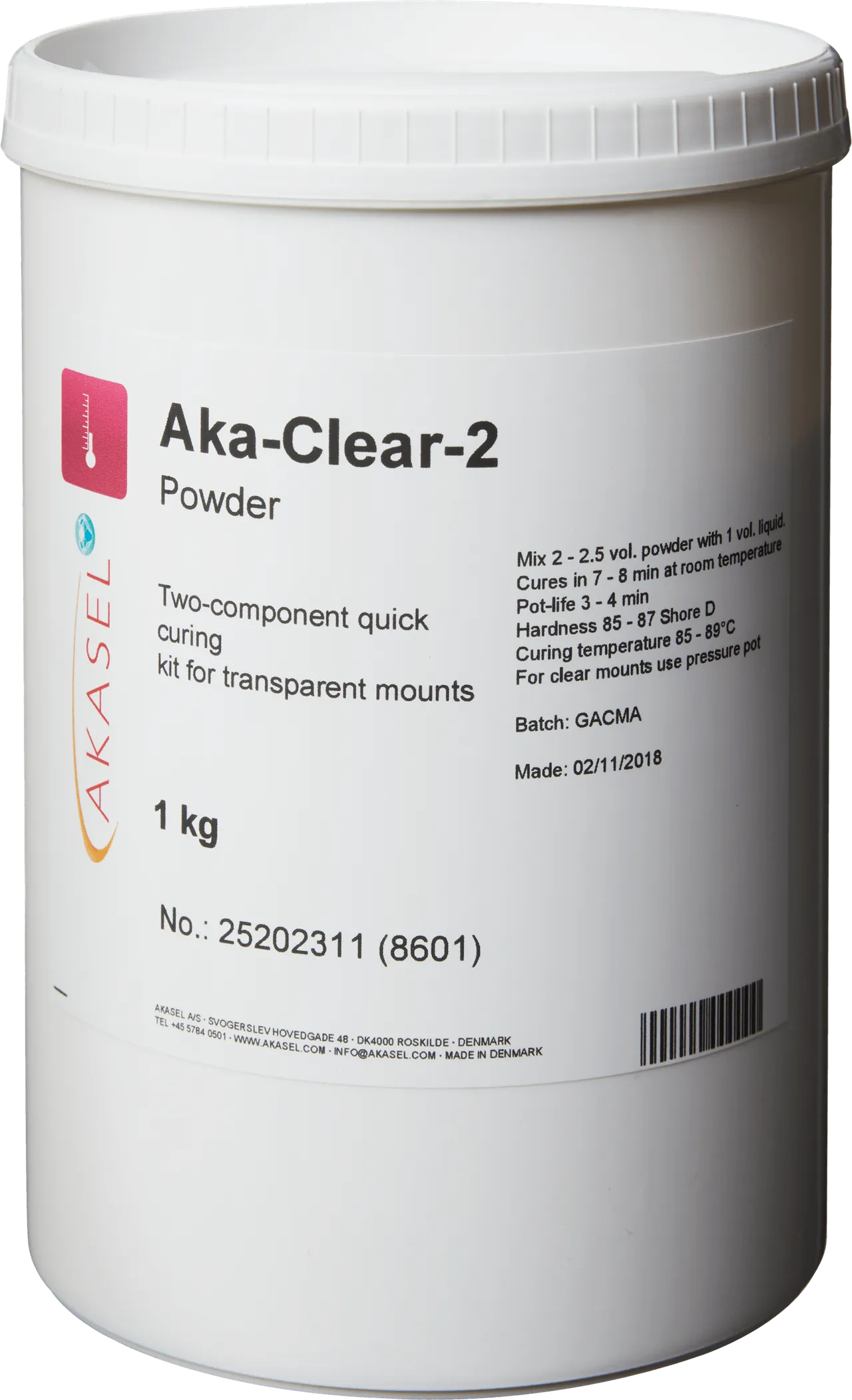 Aka-Clear-2 poudre — consommable Akasel pour résine acrylique | Metallab