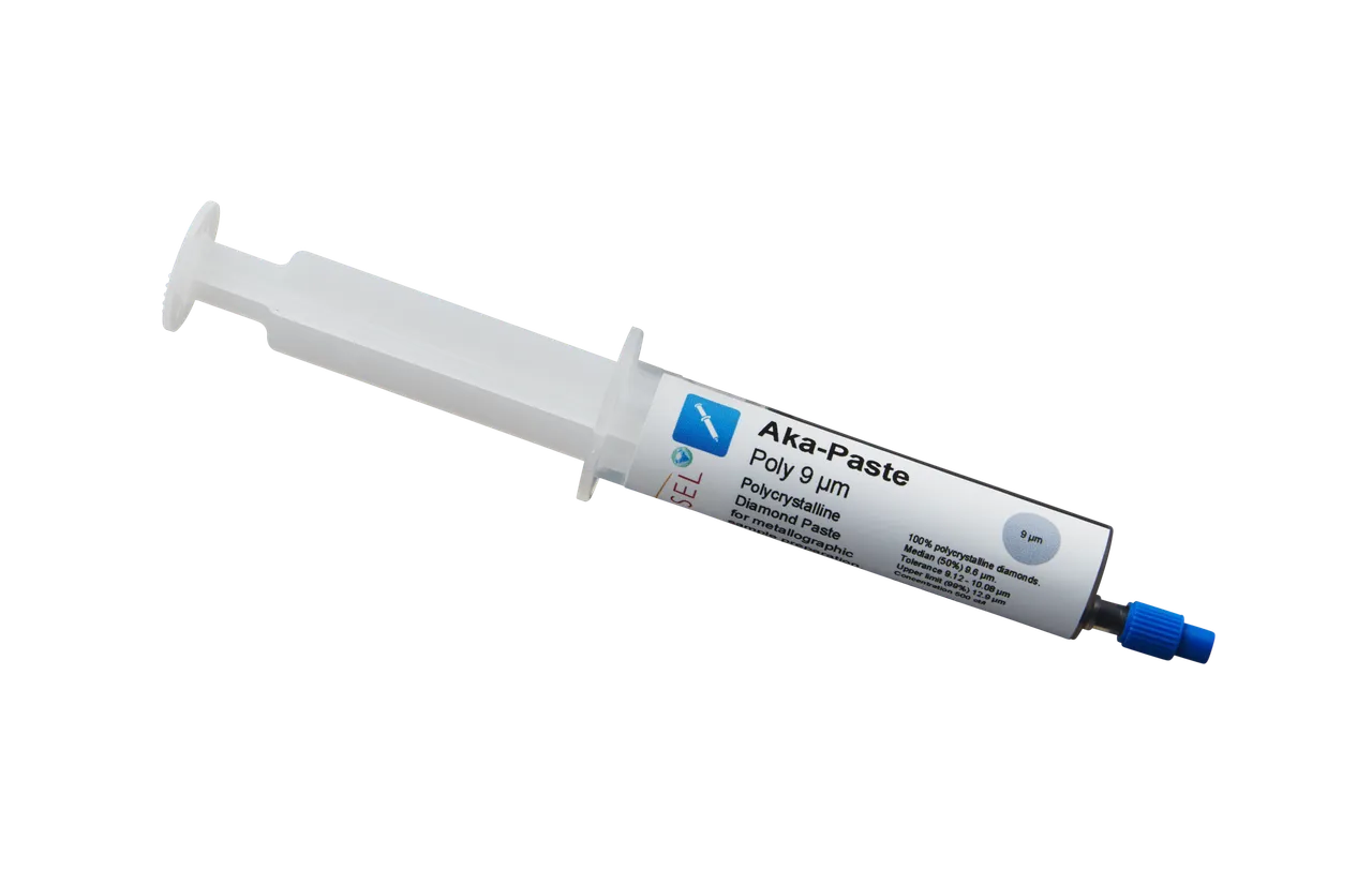 Aka-Paste Poly 9 µm — vue principale du consommable Akasel | Metallab