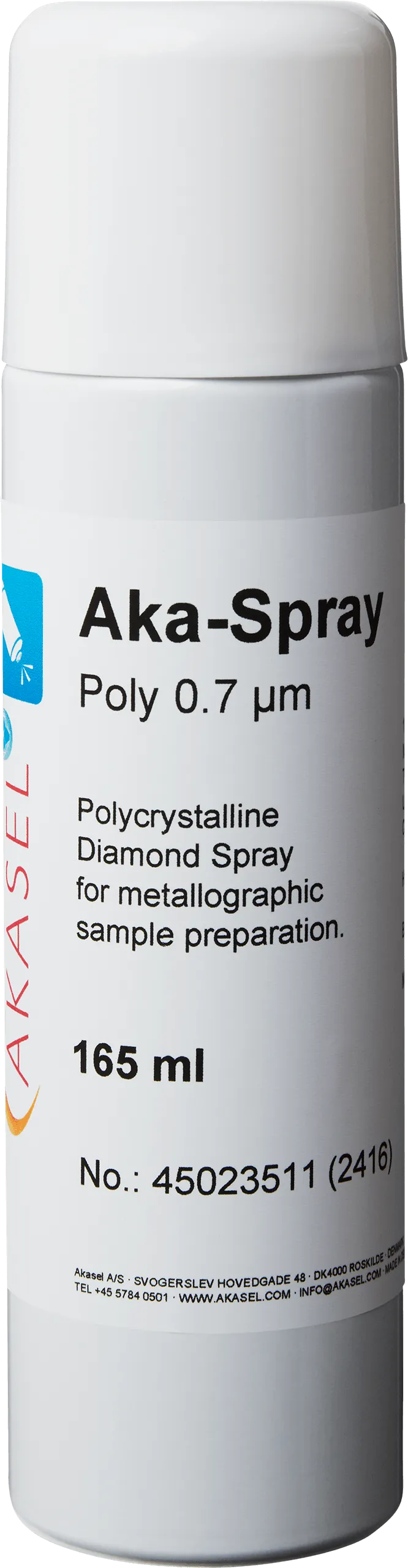 Aka-Spray Poly 0.7 µm — vue principale du consommable Akasel | Metallab