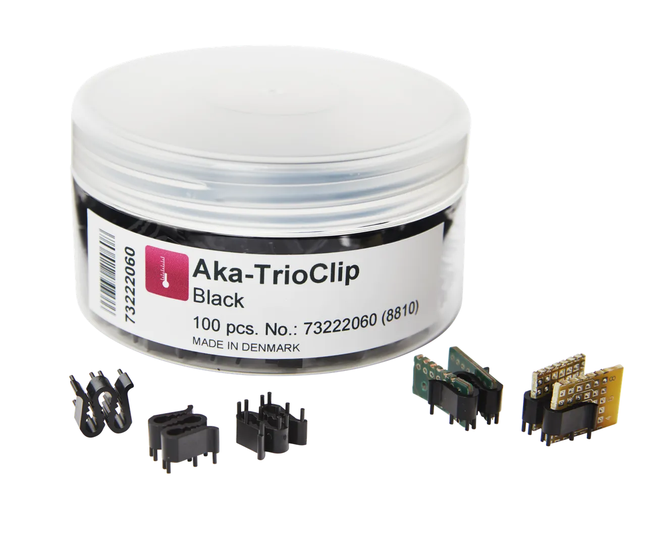 Aka-TrioClip noir — consommable Akasel pour accessoires de montage | Metallab
