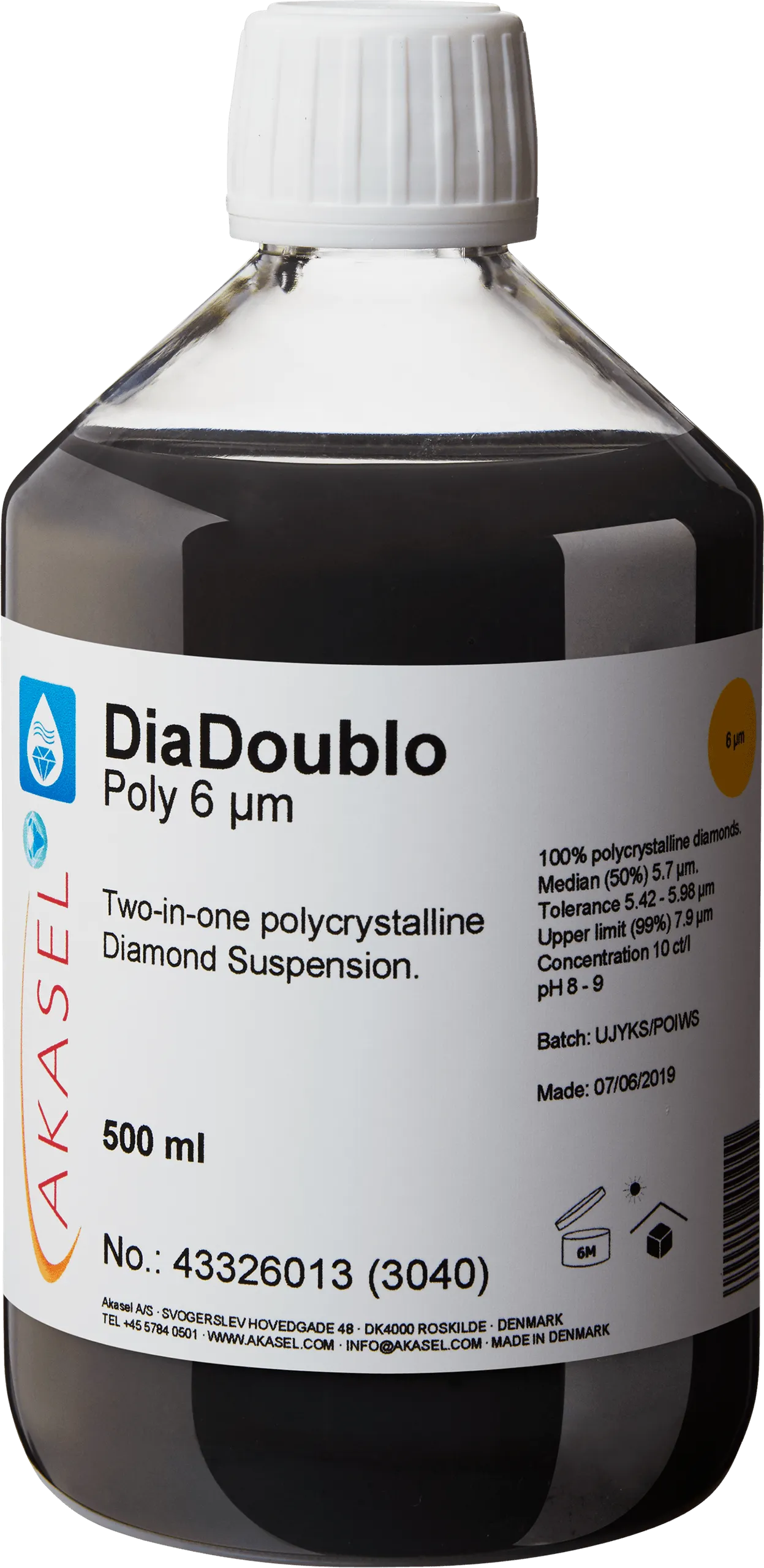 DiaDoublo Poly 6 µm — vue principale du consommable Akasel | Metallab