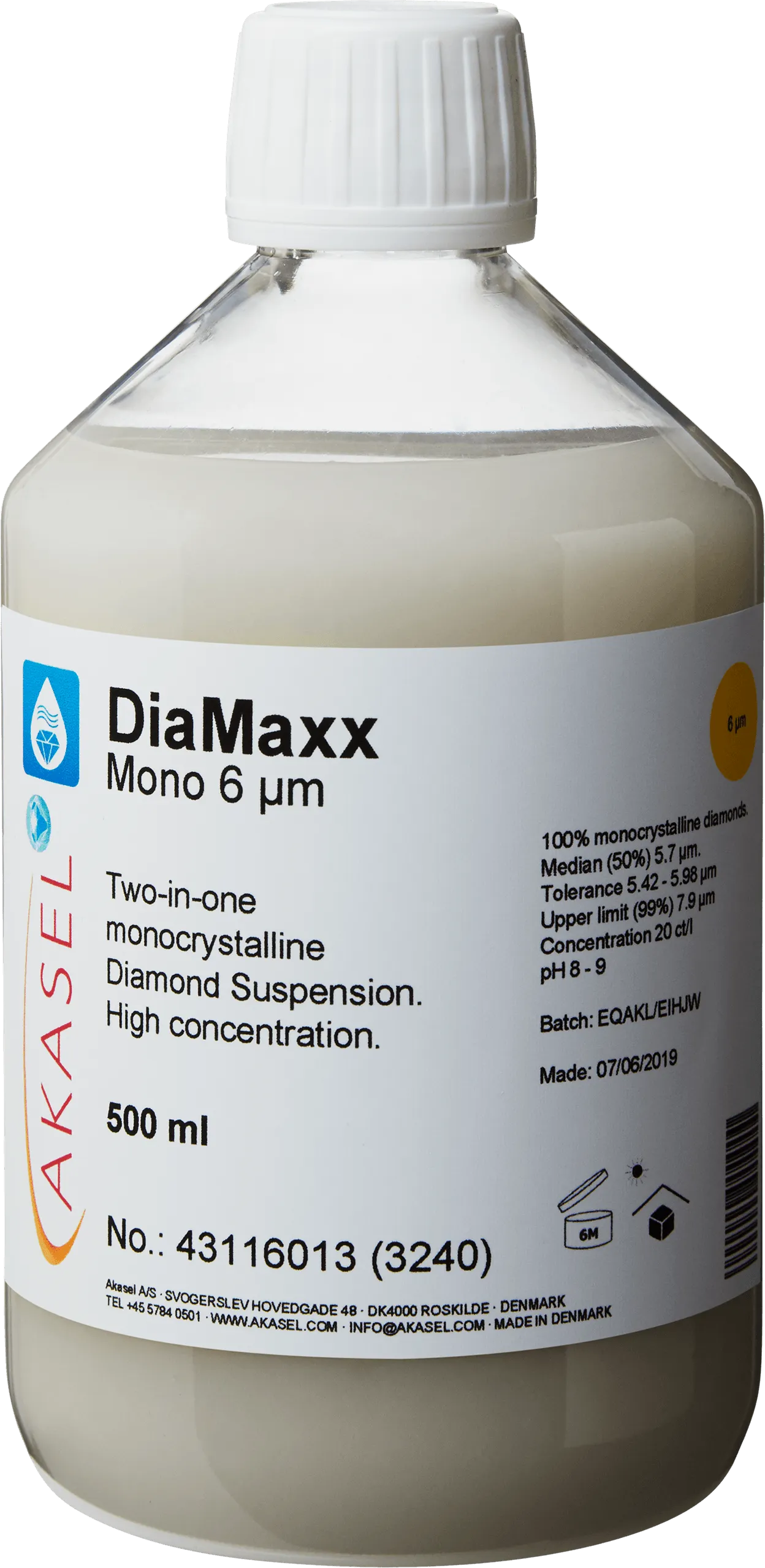 DiaMaxx Mono 6 µm — vue principale du consommable Akasel | Metallab
