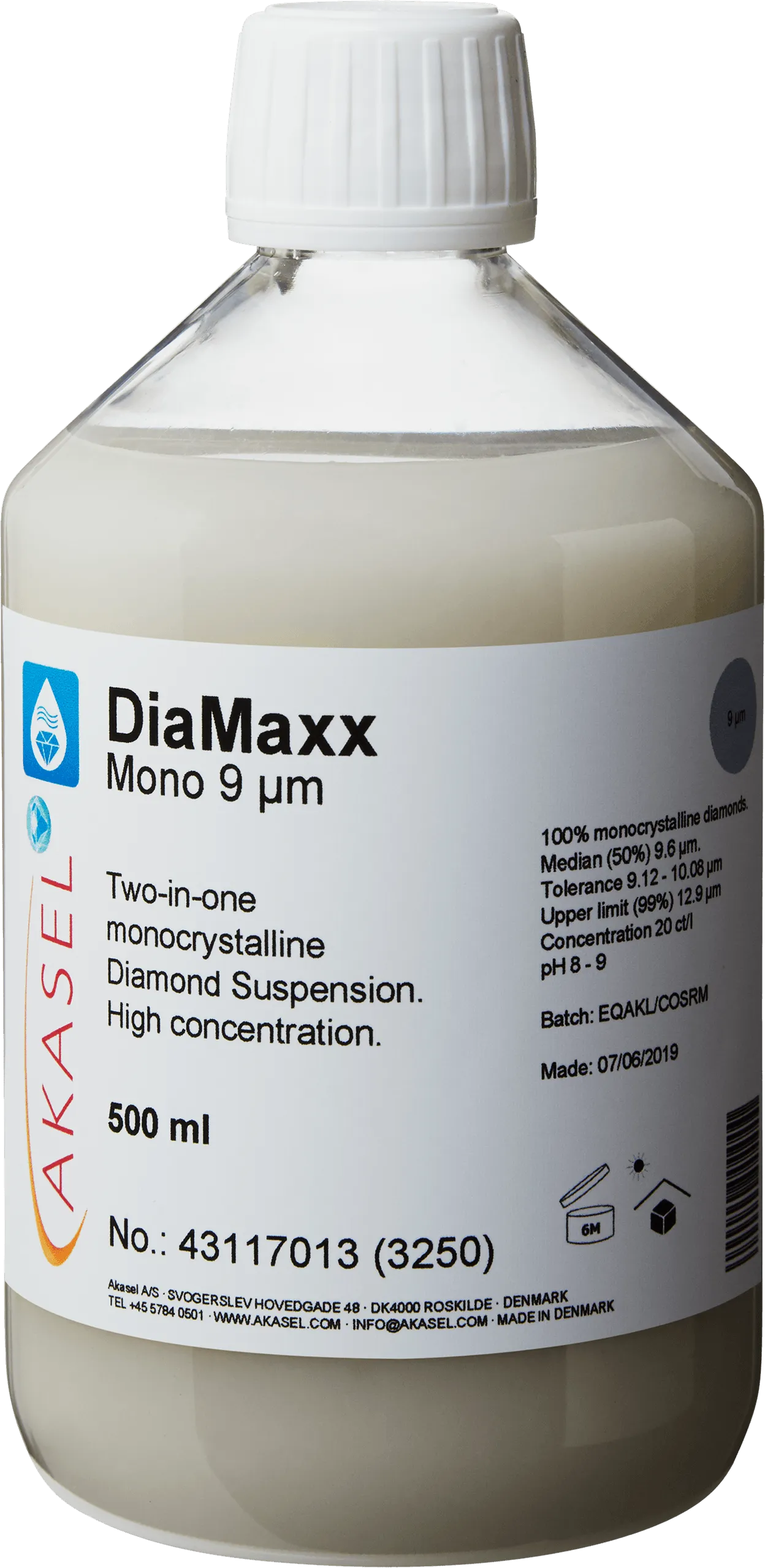 DiaMaxx Mono 9 µm — vue principale du consommable Akasel | Metallab