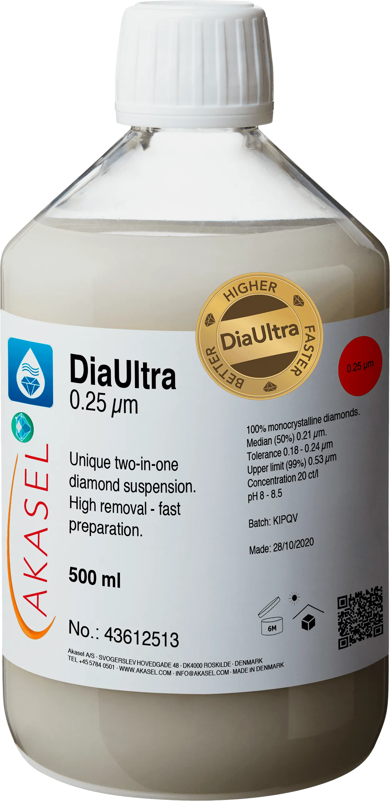 DiaUltra 0.25 µm — consommable Akasel pour produits diamantés | Metallab