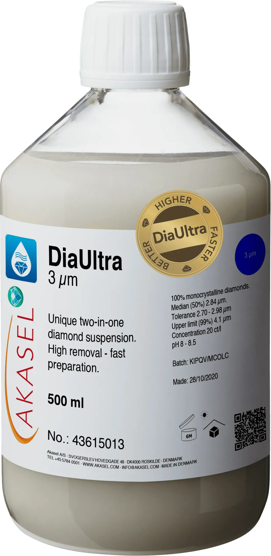 DiaUltra 3 µm — consommable Akasel pour produits diamantés | Metallab